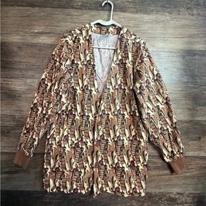 Scrubs Ethnic Print Long Sleeve Scrub Top